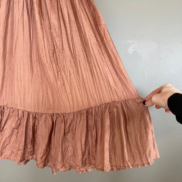 Mes Demoiselles‎ Twinkie Maxi Dress Nude Size 2 Silk Lightweight Flowy Billowy - Picture 10 of 16